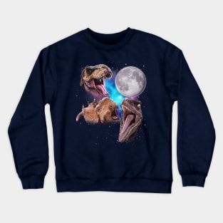 Three Dinosaurs Howl at the Moon Crewneck Sweatshirt